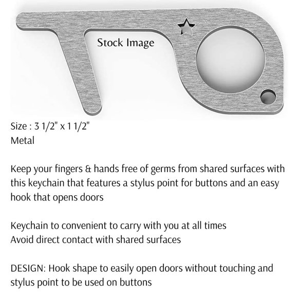 MEDIPOP Starkey Protective Keychain Silver No Touch Doors & Buttons NEW Unisex - Picture 2 of 9